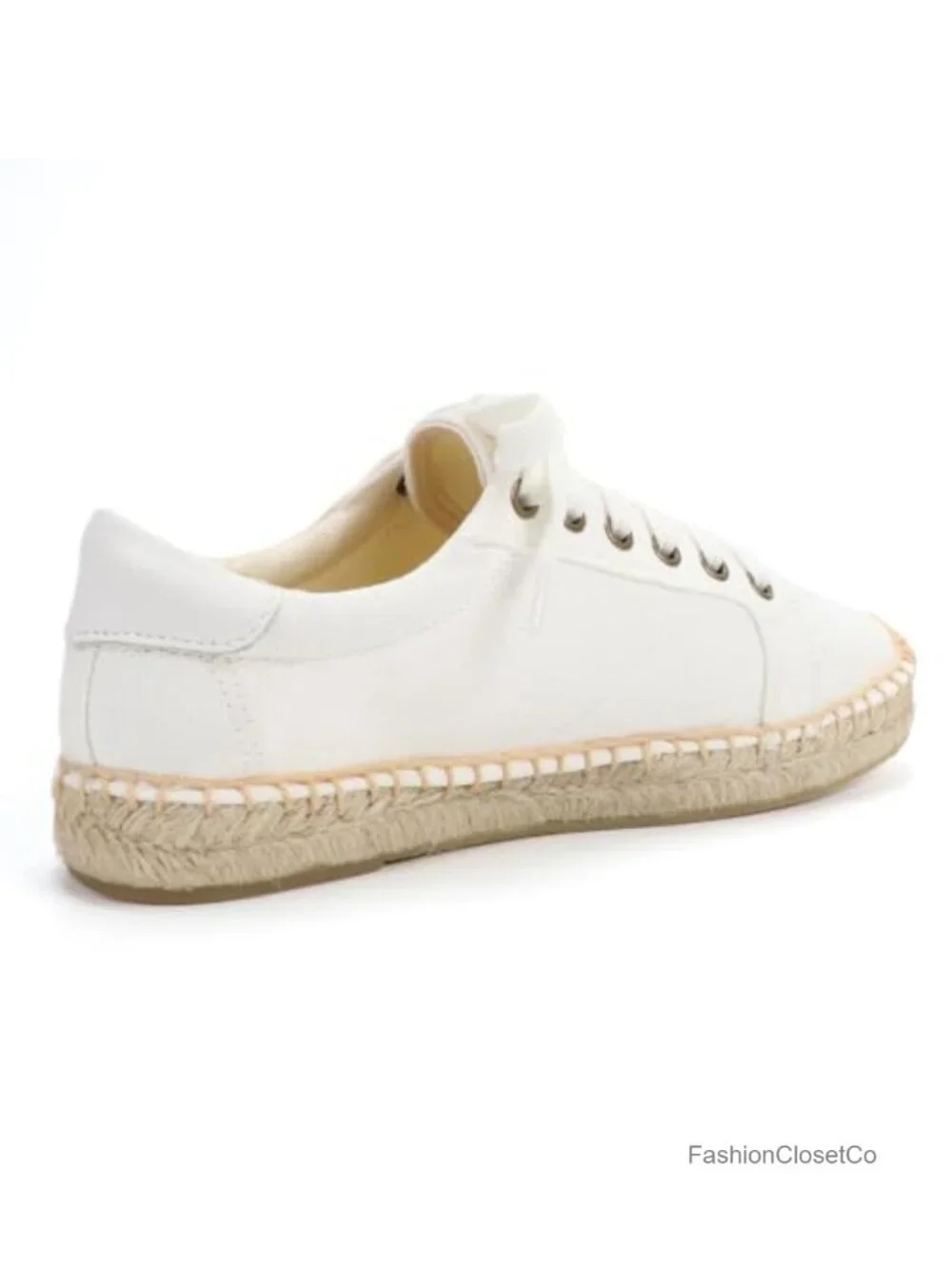 Women's Canvas Espadrilles Lace-Up Flats Jute Platform Sole